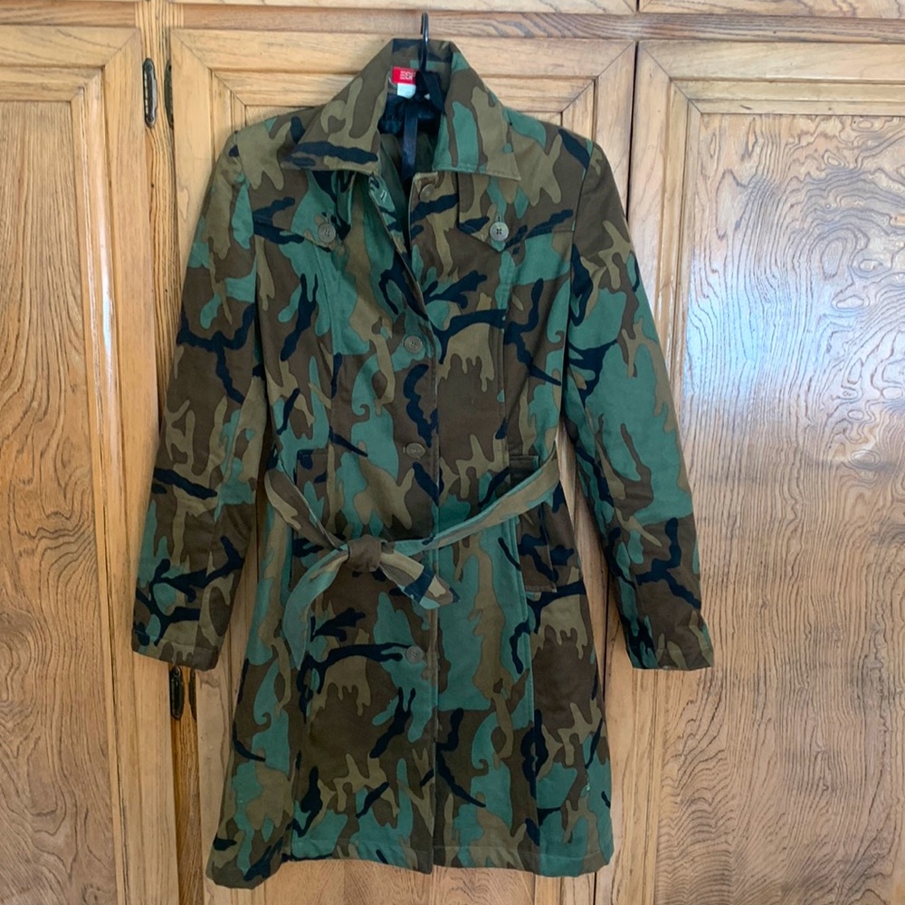 Vintage ESPRIT camouflage thick trench coat